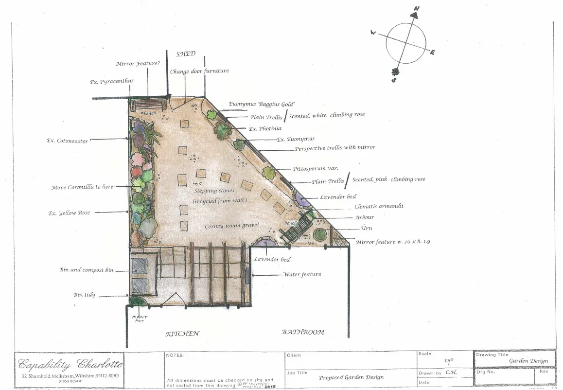 My drawing for the Italian courtyard garden